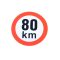 Sebesség matrica 80 km, 200 mm átmérő