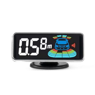 Hátsó tolatóradar, LED kijelző, 4 érzékelő, fekete