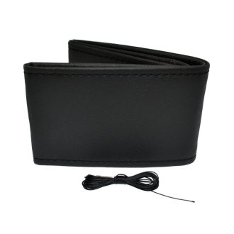   Kormányhuzat varrott, fekete, fekete varrással (38 - 39 cm)