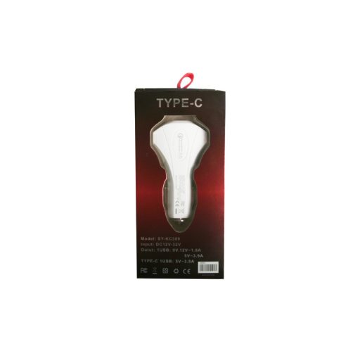 Szivargyújtó dugó/csatlakozó/ 2 x USB + 1 x USB C aljzat