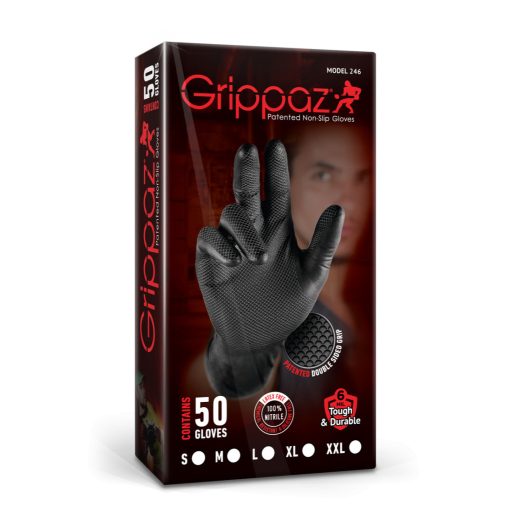 Grippaz Nitrile Fishscale 240mm 6mil 50pcs/box Black Size L