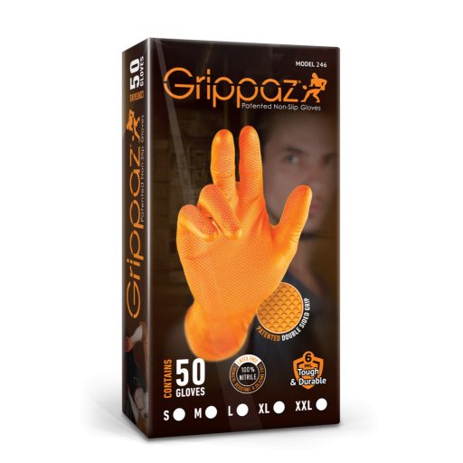Grippaz Nitrile Fishscale 240mm 6mil 50pcs/box Orange Size L
