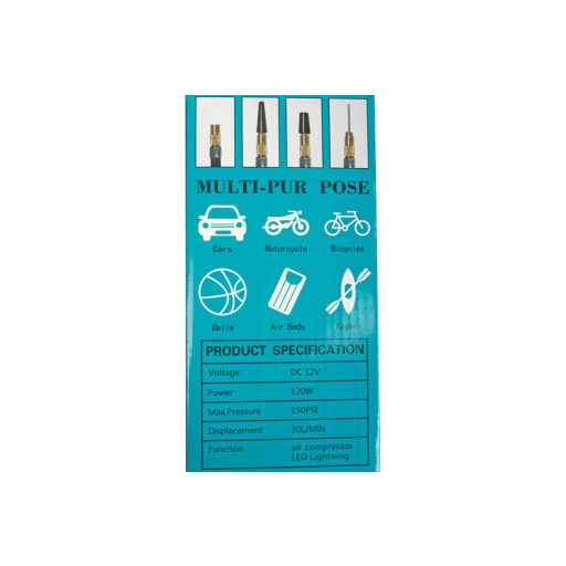 Nagynyomású kompresszor, 12 V / 35l / perc, lámpával
