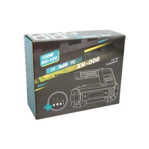 Nagynyomású kompresszor, 12 V / 35l / perc, lámpával