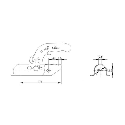 Kapcsolófej KNOTT KK14-B átmérő 45 mm, 1400 kg, 2 x 12,5 mm