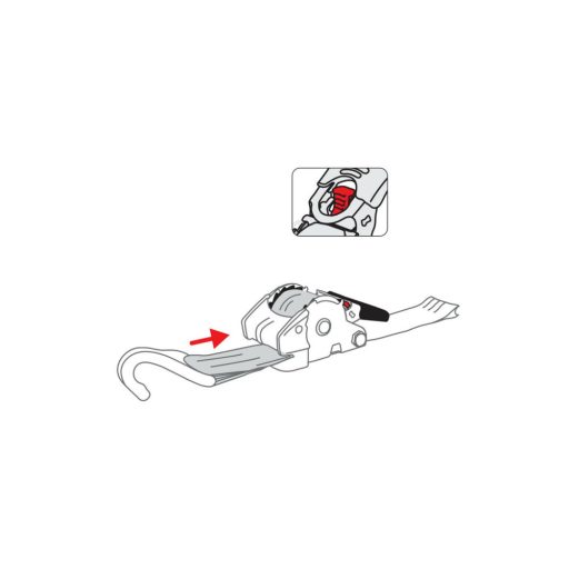 Önfeltekercselő heveder LC 750 daN 1,5 t / 3 m heveder 25 mm, LAMPA