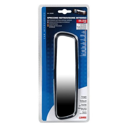 Tapadókorongos beltéri tükör 200 x 65 mm, LAMPA