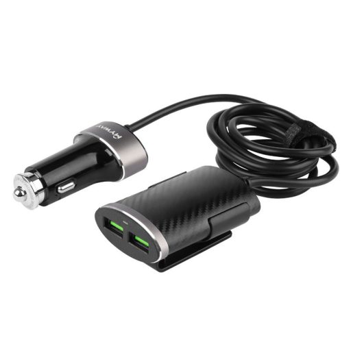 Szivargyújtó töltő 12/24 V, 2 x USB + 2 x USB 5.1 klipszes kábellel klipszel, MyWay
