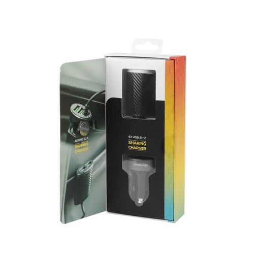 Szivargyújtó töltő 12/24 V, 2 x USB + 2 x USB 5.1 klipszes kábellel klipszel, MyWay
