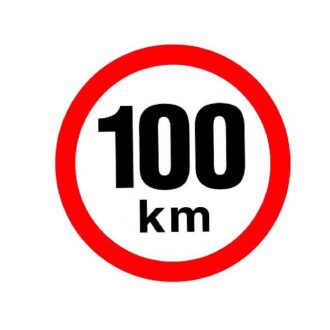 Sebesség matrica 100 km, fényvisszaverő, átmérő 150 mm