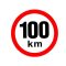 Sebesség matrica 100 km, fényvisszaverő, átmérő 150 mm