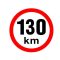 Sebesség matrica 130 km, fényvisszaverő, átmérő 150 mm