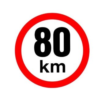 Sebesség matrica 80 km, fényvisszaverő, átmérő 150 mm