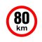 Sebesség matrica 80 km, fényvisszaverő, átmérő 150 mm