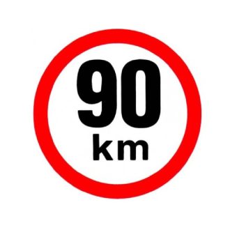 Sebesség matrica 90 km, fényvisszaverő, átmérő 150 mm