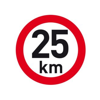 Sebesség matrica 25 km, fényvisszaverő, átmérő 200 mm