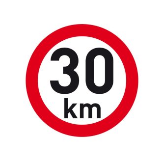 Sebesség matrica 30 km, fényvisszaverő, átmérő 200 mm
