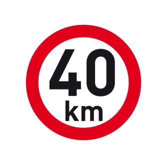 Sebesség matrica 40 km, fényvisszaverő, átmérő 200 mm