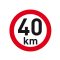 Sebesség matrica 40 km, fényvisszaverő, átmérő 200 mm