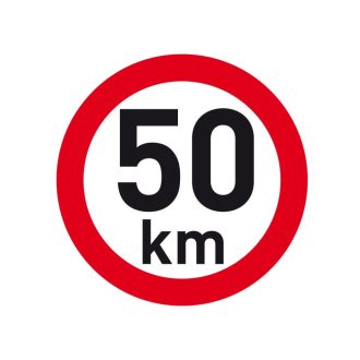 Sebesség matrica 50 km, fényvisszaverő, átmérő 200 mm