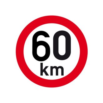 Sebesség matrica 60 km, fényvisszaverő, átmérő 200 mm