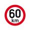 Sebesség matrica 60 km, fényvisszaverő, átmérő 200 mm