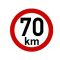 Sebesség matrica 70 km, fényvisszaverő, átmérő 200 mm