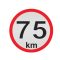 Sebesség matrica 75 km, fényvisszaverő, átmérő 200 mm