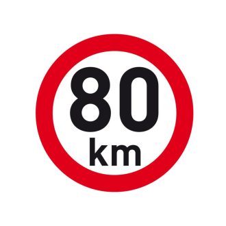 Sebesség matrica 80 km, fényvisszaverő, átmérő 200 mm