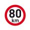 Sebesség matrica 80 km, fényvisszaverő, átmérő 200 mm