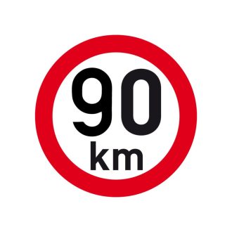 Sebesség matrica 90 km, fényvisszaverő, átmérő 200 mm