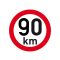 Sebesség matrica 90 km, fényvisszaverő, átmérő 200 mm