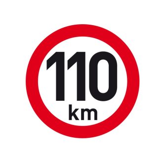 Sebesség matrica 110 km, fényvisszaverő, átmérő 200 mm