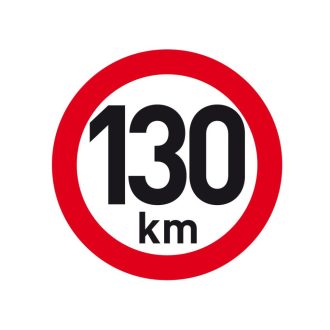 Sebesség matrica 130 km, fényvisszaverő, átmérő 200 mm
