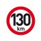 Sebesség matrica 130 km, fényvisszaverő, átmérő 200 mm