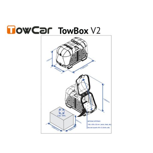 TowCar TowBox V2 Dog szürke, vonóhoroghoz