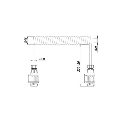 Spirális összekötő kábel 2 x 13-pin, 13 x 1 mm