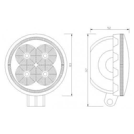Munkalámpa LED, 4xLED, 540 lm, 83x97x52 mm